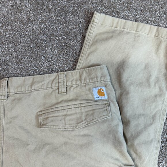 Carhartt Cargo Pants Relaxed Fit Mens 44x30 Tan Logo Straight Leg - Picture 13 of 15